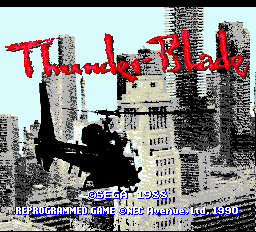 Thunder Blade title screen for PC Engine